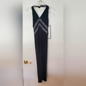 Evan Picone Vintage Black Sequined detailed Monte Carlo Petite Dress